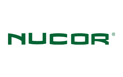 Nucor logo in green text